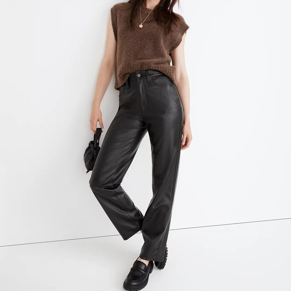 BRAND NEW The Perfect Vintage Straight Jean: Faux Leather Edition